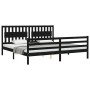 Estructura de cama con cabecero madera maciza negro 200x200 cm de vidaXL, Camas y somieres - Ref: Foro24-3194335, Precio: 187...