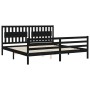 Estructura de cama con cabecero madera maciza negro 200x200 cm de vidaXL, Camas y somieres - Ref: Foro24-3194335, Precio: 187...