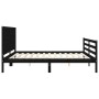 Estructura de cama con cabecero madera maciza negro 200x200 cm de vidaXL, Camas y somieres - Ref: Foro24-3194335, Precio: 187...