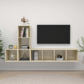 Juego de muebles de salón 3 pzas madera ingeniería roble Sonoma en Muebles TV | Comprar online en Foru.es