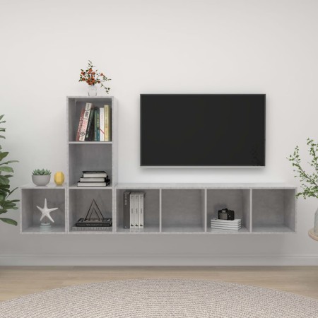 Set de muebles de salón 3 pzas madera ingeniería gris hormigón en Muebles TV | Comprar online en Foru.es