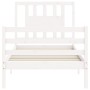 Estructura de cama con cabecero madera maciza blanco 90x200 cm de vidaXL, Camas y somieres - Ref: Foro24-3194557, Precio: 98,...