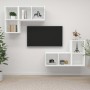 Muebles de pared para TV 4 uds madera contrachapada blanco en Muebles TV | Comprar online en Foru.es