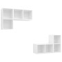 Muebles de pared para TV 4 uds madera contrachapada blanco en Muebles TV | Comprar online en Foru.es
