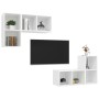 Muebles de pared para TV 4 uds madera contrachapada blanco en Muebles TV | Comprar online en Foru.es