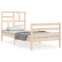 Estructura de cama con cabecero madera maciza 90x200 cm de vidaXL, Camas y somieres - Ref: Foro24-3194881, Precio: 90,45 €, D...