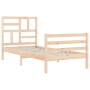 Estructura de cama con cabecero madera maciza 90x200 cm de vidaXL, Camas y somieres - Ref: Foro24-3194881, Precio: 90,45 €, D...