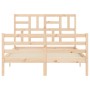 Estructura de cama con cabecero madera maciza 120x200 cm de vidaXL, Camas y somieres - Ref: Foro24-3194891, Precio: 115,28 €,...