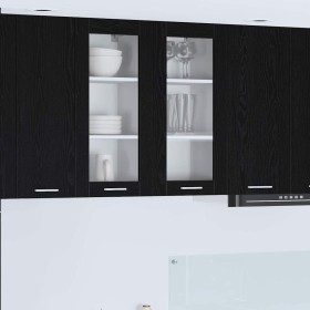 Mueble colgante Riga 2 pcs Roble Negro 40 x 31 x 80 cm en Armarios de cocina | Comprar online en Foru.es