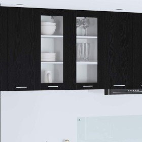 Mueble colgante Riga 2 pcs Roble Negro 40 x 31 x 80 cm en Armarios de cocina | Comprar online en Foru.es