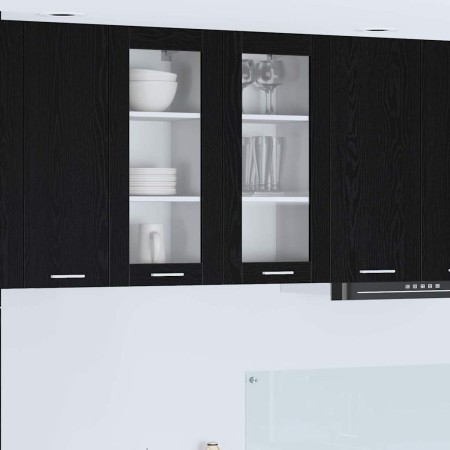 Mueble colgante Riga 2 pcs Roble Negro 40 x 31 x 80 cm en Armarios de cocina | Comprar online en Foru.es