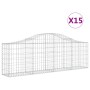 Cestas de gaviones 15 uds forma de arco hierro 200x30x60/80 cm de vidaXL, Maceteros y jardineras - Ref: Foro24-3145401, Preci...
