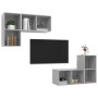 Muebles de salón de pared 4 pzs madera ingeniería gris hormigón en Muebles TV | Comprar online en Foru.es