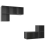 Muebles de salón de pared 4 pzas madera ingeniería gris brillo en Muebles TV | Comprar online en Foru.es