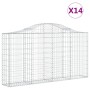 Cestas gaviones 14 uds forma de arco hierro 200x30x100/120 cm de vidaXL, Maceteros y jardineras - Ref: Foro24-3145442, Precio...