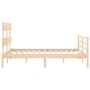 Estructura de cama de matrimonio con cabecero madera maciza de vidaXL, Camas y somieres - Ref: Foro24-3195061, Precio: 113,07...
