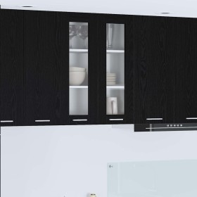 Mueble colgante con puerta Riga Roble Negro 60 x 31 x 80 cm en Armarios de cocina | Comprar online en Foru.es