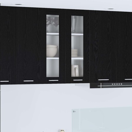 Mueble colgante con puerta Riga Roble Negro 60 x 31 x 80 cm en Armarios de cocina | Comprar online en Foru.es