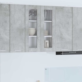 Mueble colgante con puerta Riga Gris Concreto 60 x 31 x 80 cm en Armarios de cocina | Comprar online en Foru.es