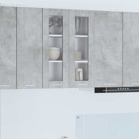 Mueble colgante con puerta Riga Gris Concreto 60 x 31 x 80 cm en Armarios de cocina | Comprar online en Foru.es