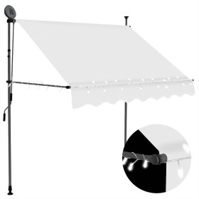 Toldo manual retráctil con LED crema 200 cm en Toldos | Comprar online en Foru.es
