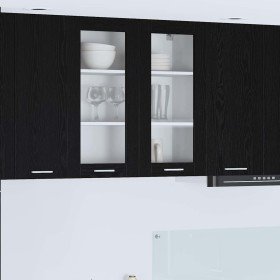 Mueble colgante con puerta Riga Roble Negro 80 x 31 x 80 cm en Armarios de cocina | Comprar online en Foru.es