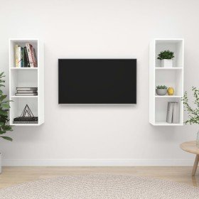 Muebles de salón de pared 2 uds madera ingeniería blanco en Muebles TV | Comprar online en Foru.es