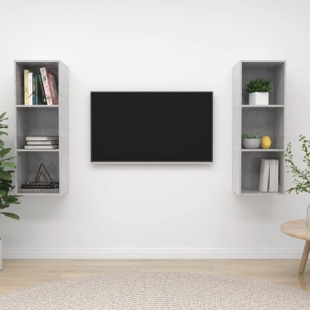 Muebles de salón de pared 2 pzs madera ingeniería gris hormigón en Muebles TV | Comprar online en Foru.es