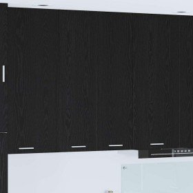 Mueble colgante con puerta Riga Roble Negro 60 x 31 x 100 cm en Armarios de cocina | Comprar online en Foru.es