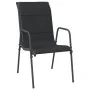 Juego de comedor para jardín 5 piezas acero y textilene negro de vidaXL, Conjuntos de jardín - Ref: Foro24-3200698, Precio: 3...