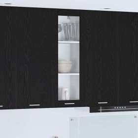 Mueble colgante con puerta Riga Roble Negro 40 x 31 x 100 cm en Armarios de cocina | Comprar online en Foru.es