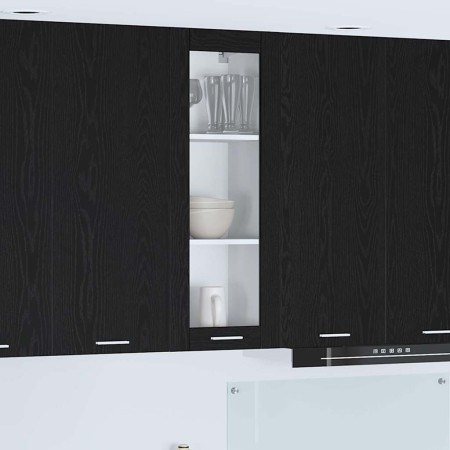 Mueble colgante con puerta Riga Roble Negro 40 x 31 x 100 cm en Armarios de cocina | Comprar online en Foru.es