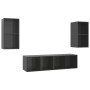 Muebles de salón de pared 4 pzas madera ingeniería gris brillo en Muebles TV | Comprar online en Foru.es