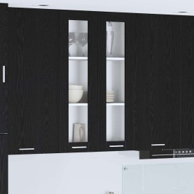 Mueble colgante con puerta Riga Roble Negro 60 x 31 x 100 cm en Armarios de cocina | Comprar online en Foru.es