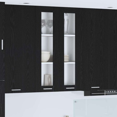 Mueble colgante con puerta Riga Roble Negro 60 x 31 x 100 cm en Armarios de cocina | Comprar online en Foru.es