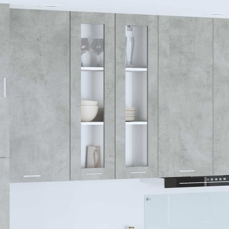 Mueble colgante con puerta Riga Gris Concreto 60 x 31 x 100 cm en Armarios de cocina | Comprar online en Foru.es