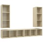 Muebles de salón de pared 4 pzas madera ingeniería roble Sonoma en Muebles TV | Comprar online en Foru.es