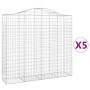 Cestas de gaviones 5 uds forma de arco hierro 200x50x180/200 cm de vidaXL, Maceteros y jardineras - Ref: Foro24-3145727, Prec...