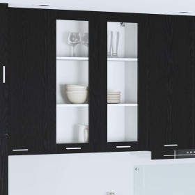 Mueble colgante con puerta Riga Roble Negro 80 x 31 x 100 cm en Armarios de cocina | Comprar online en Foru.es
