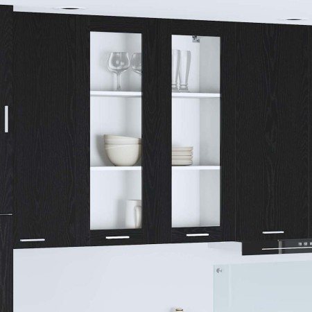 Mueble colgante con puerta Riga Roble Negro 80 x 31 x 100 cm en Armarios de cocina | Comprar online en Foru.es