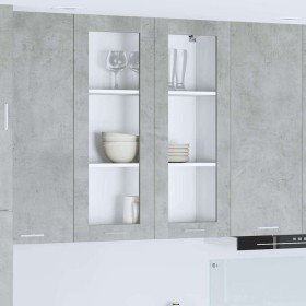 Mueble colgante con puerta Riga Gris Concreto 80 x 31 x 100 cm en Armarios de cocina | Comprar online en Foru.es