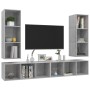 Muebles de salón de pared 4 pzs madera ingeniería gris hormigón en Muebles TV | Comprar online en Foru.es