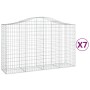 Cestas de gaviones 7 uds forma de arco hierro 200x50x120/140 cm de vidaXL, Maceteros y jardineras - Ref: Foro24-3145666, Prec...