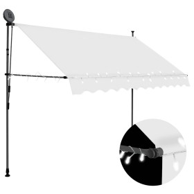 Toldo manual retráctil con LED crema 250 cm en Toldos | Comprar online en Foru.es