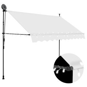 Toldo manual retráctil con LED crema 250 cm en Toldos | Comprar online en Foru.es