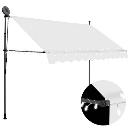 Toldo manual retráctil con LED crema 250 cm en Toldos | Comprar online en Foru.es
