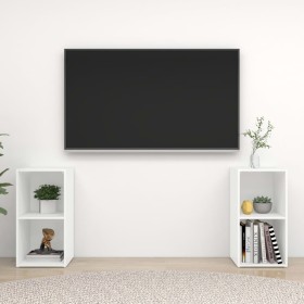 Muebles para TV 2 uds madera de ingeniería blanco 72x35x36,5 cm en Muebles TV | Comprar online en Foru.es
