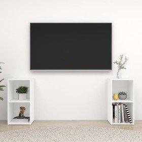 Muebles para TV 2 uds madera de ingeniería blanco 72x35x36,5 cm en Muebles TV | Comprar online en Foru.es