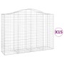 Cestas gaviones 15 uds forma de arco hierro 200x50x140/160 cm de vidaXL, Maceteros y jardineras - Ref: Foro24-3145695, Precio...