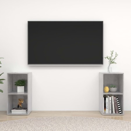 Muebles de salón de pared 2 pzs madera ingeniería gris hormigón en Muebles TV | Comprar online en Foru.es